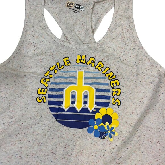 New Era Mariners tank top women's XL multicolor flecked cross back NWT - Picture 2 of 6